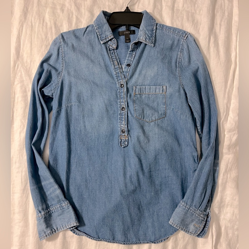 Denim half button shirt